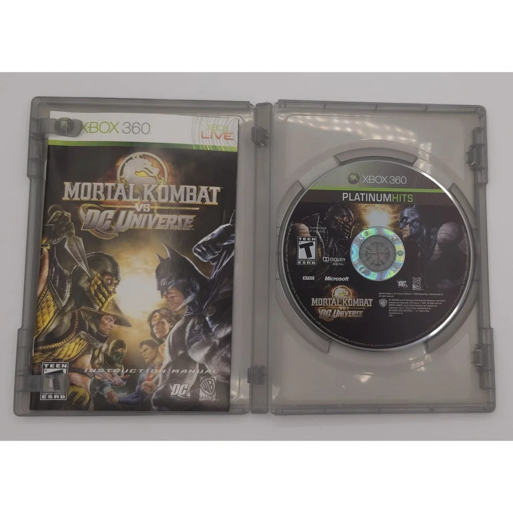Mortal Kombat vs DC Universe Platinum Hits - Xbox 360 - CIB w/ Manual - Tested